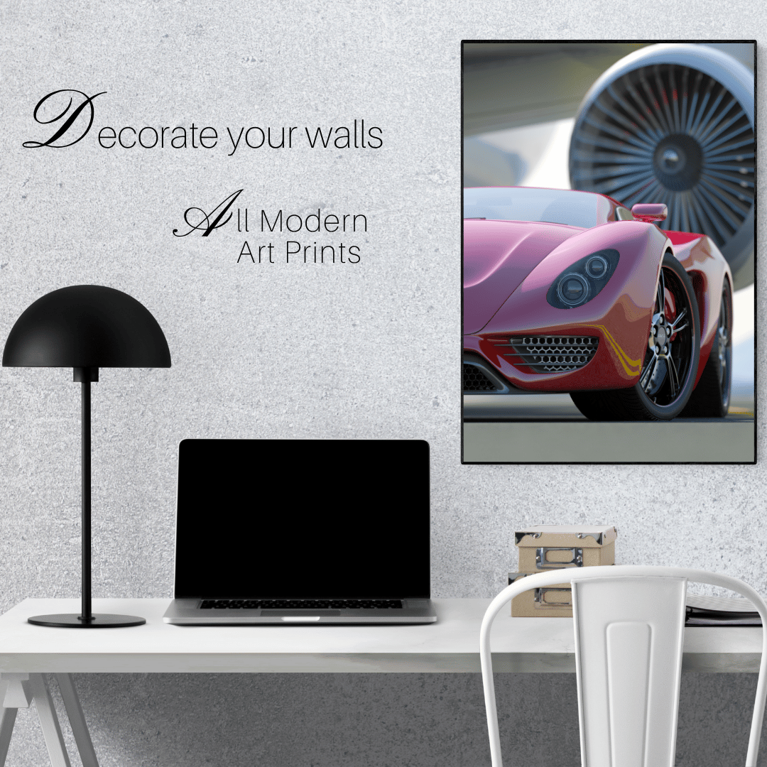 Jetset Dreams: Supercar Meets Jet Engine Acrylic Print