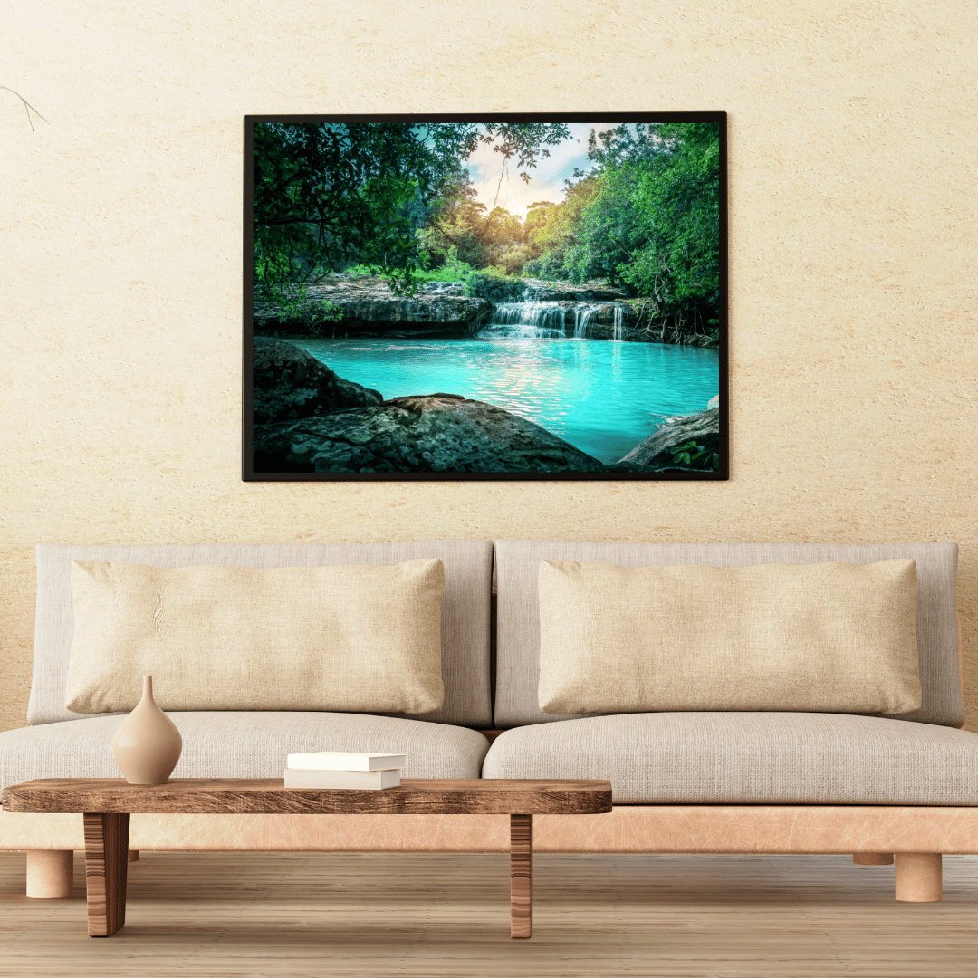 Turquoise Tranquility: Hidden Forest Lagoon Acrylic Print