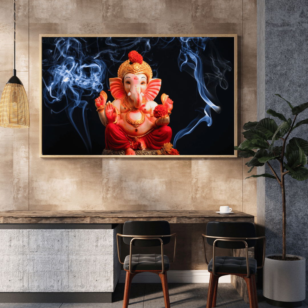 Sacred Smoke & Blessings of Lord Ganesha HD Acrylic Photo Print