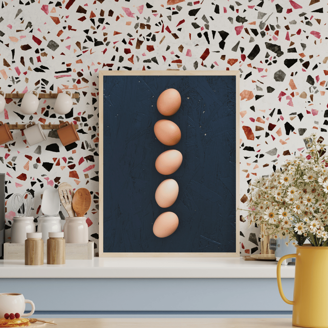 Eggscellent Alignment: Minimalist Brown Eggs Vertical HD Acrylic Wall Art
