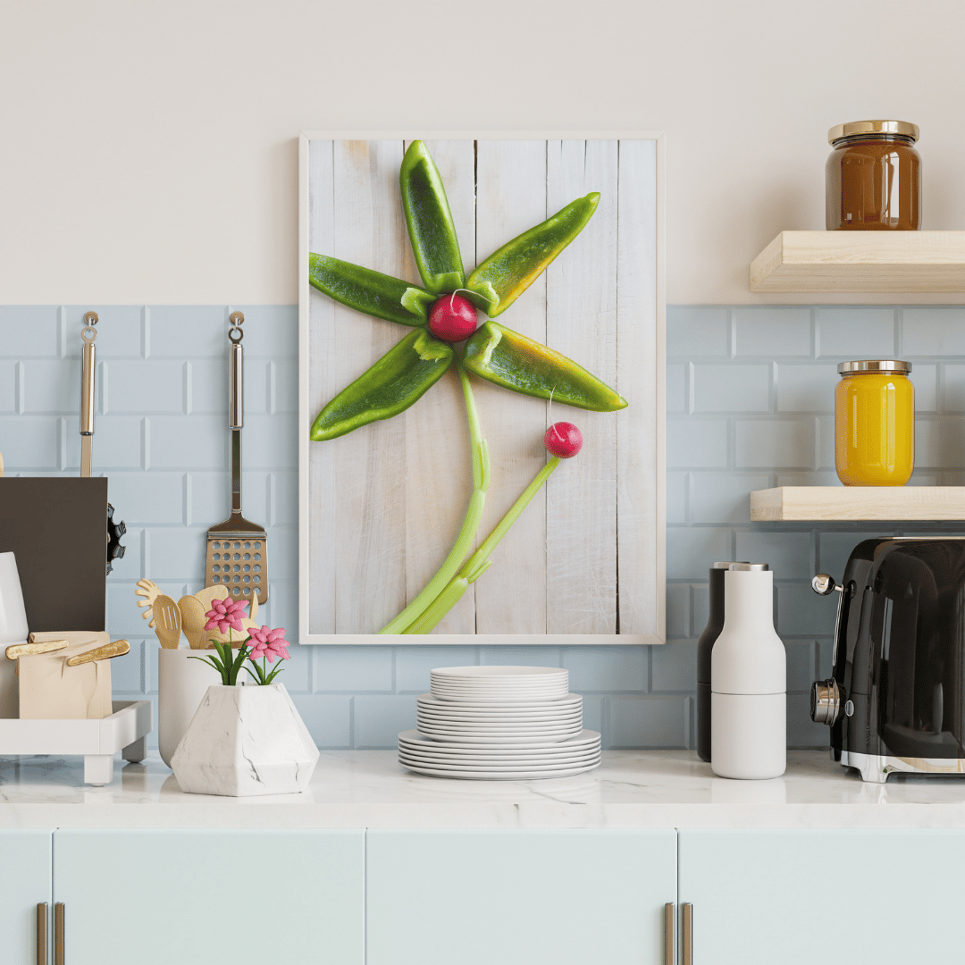 Pepper Bloom: Fresh Veggie Art Flower Print