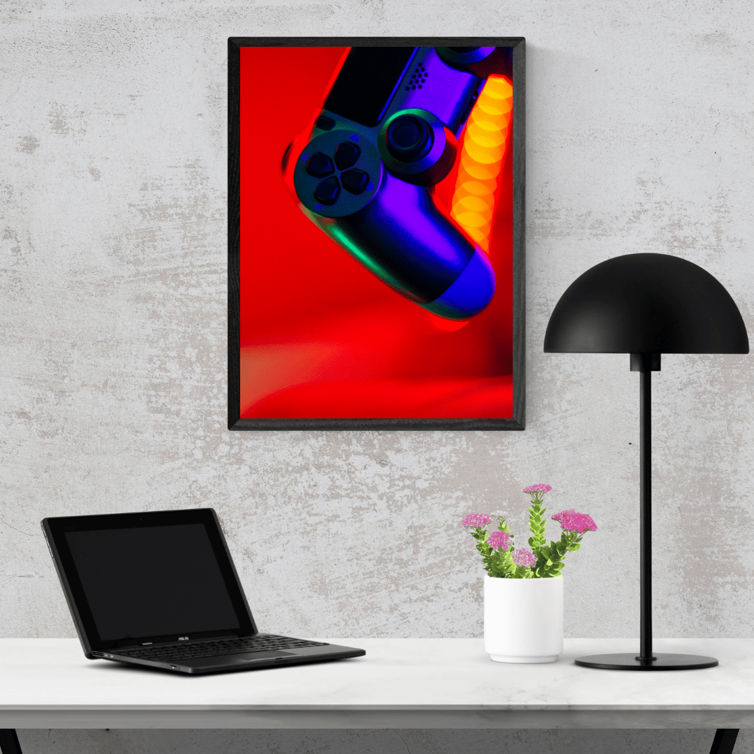 Neon Grip: Gamer's Pulse Acrylic Print