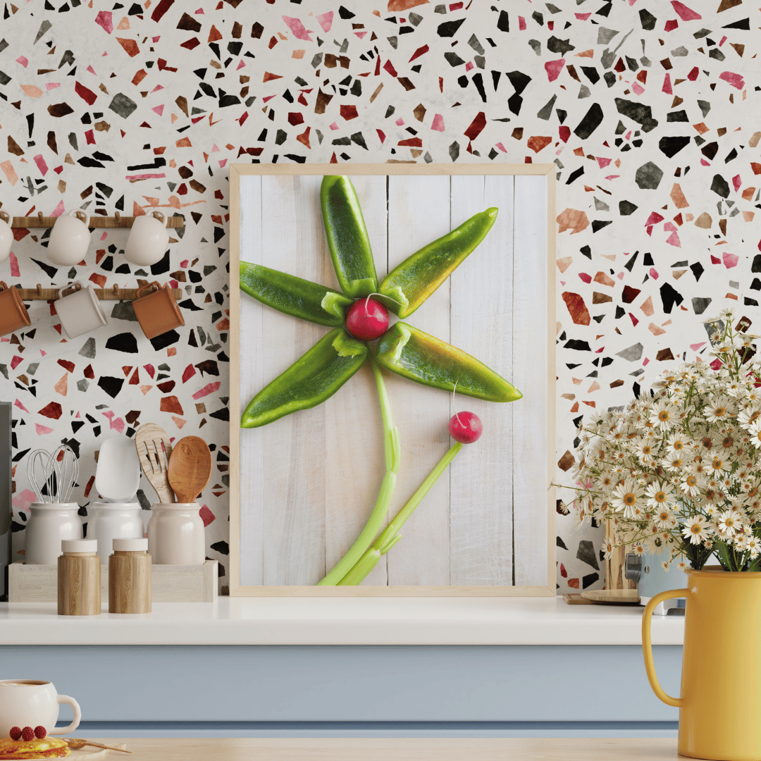 Pepper Bloom: Fresh Veggie Art Flower Print