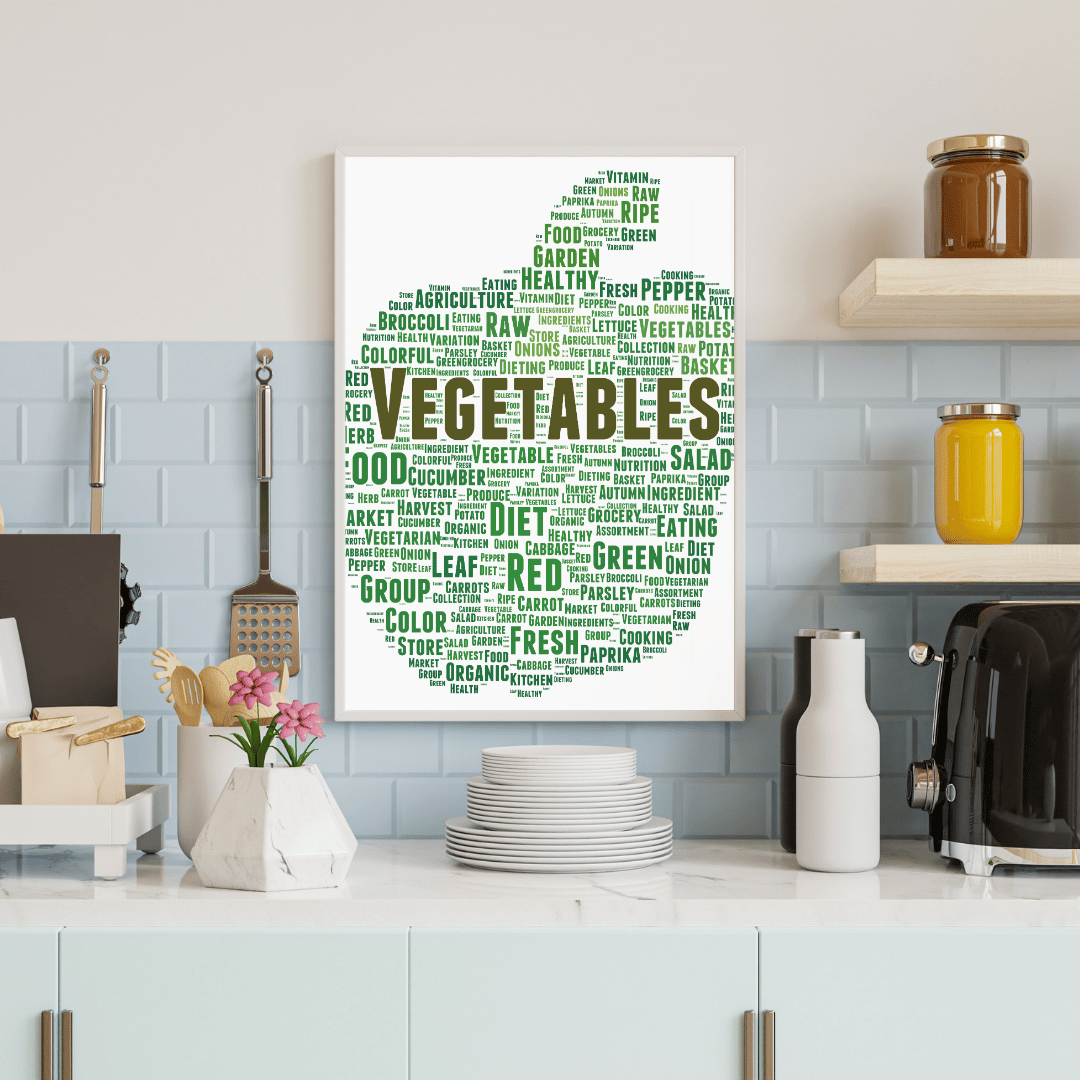 Garden of Words: Vegetable Typography Wall Art