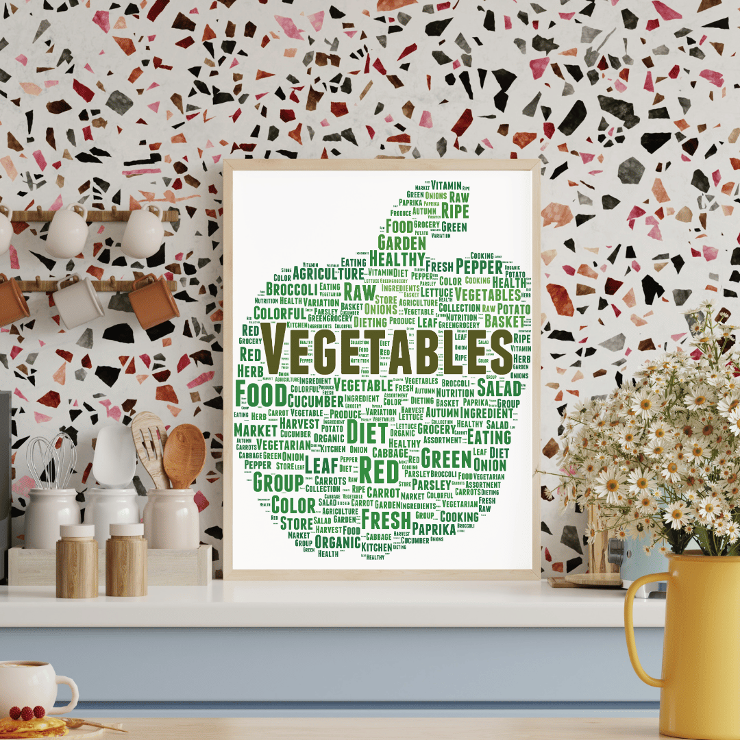 Garden of Words: Vegetable Typography Wall Art