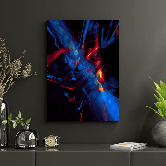 Neon Collision Abstract Art HD Acrylic Photo Print
