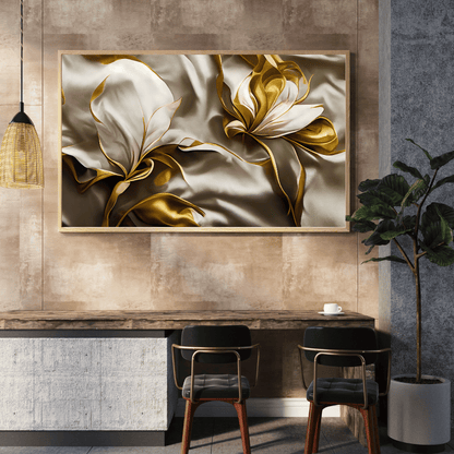 Golden Bloom Elegance 3D Abstract HD Acrylic Photo Print