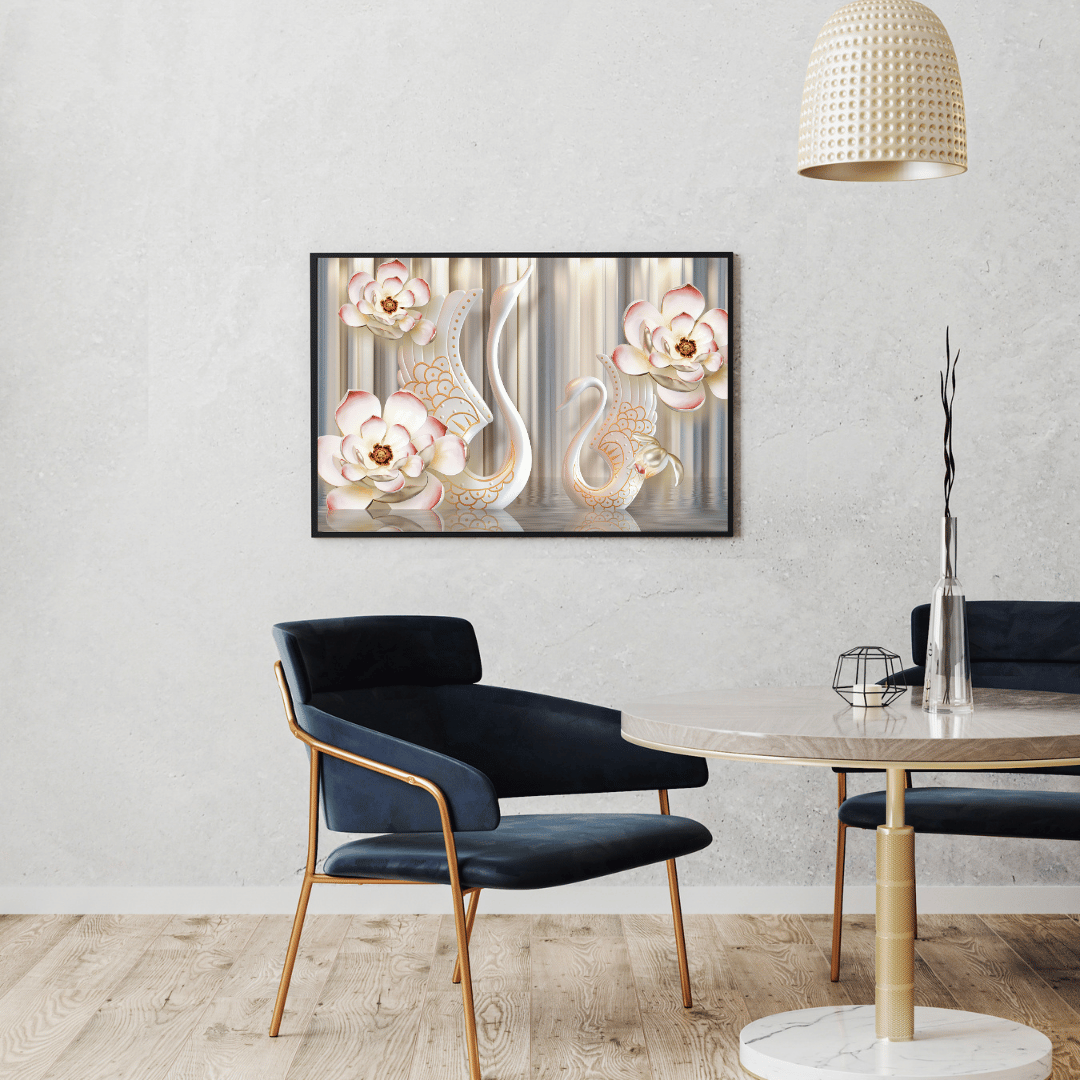 Eternal Grace of Swans & Blossoms HD Acrylic Photo Print