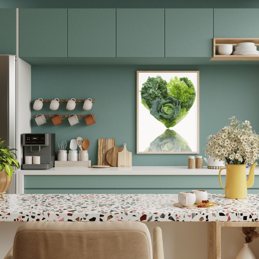 Green Heart: Leafy Love Veggie Art Print