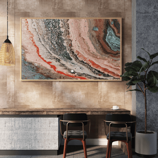 Crimson Currents Abstract Art HD Acrylic Photo Print