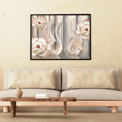 Eternal Grace of Swans & Blossoms HD Acrylic Photo Print