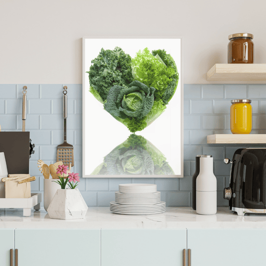 Green Heart: Leafy Love Veggie Art Print