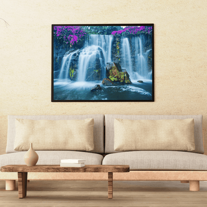 Floral Cascade: Enchanted Waterfall Garden Acrylic Print