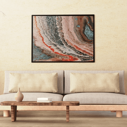 Crimson Currents Abstract Art HD Acrylic Photo Print