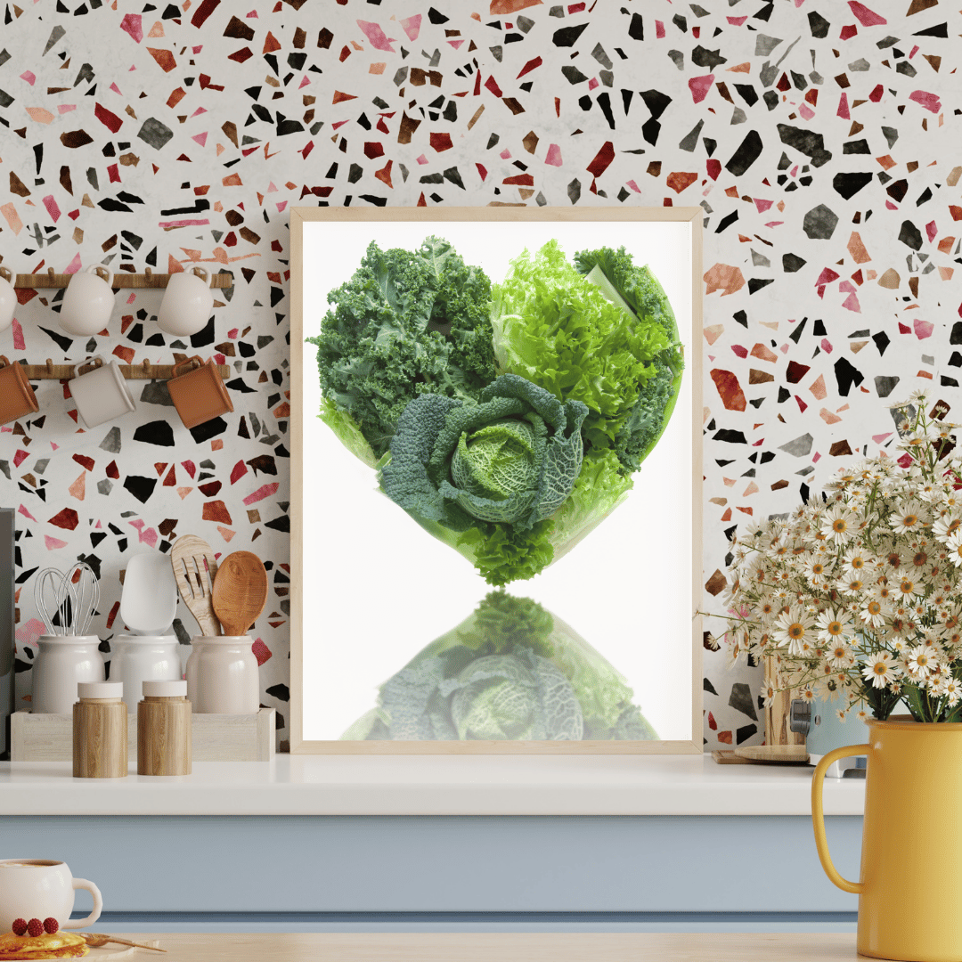 Green Heart: Leafy Love Veggie Art Print