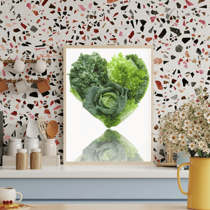 Green Heart: Leafy Love Veggie Art Print