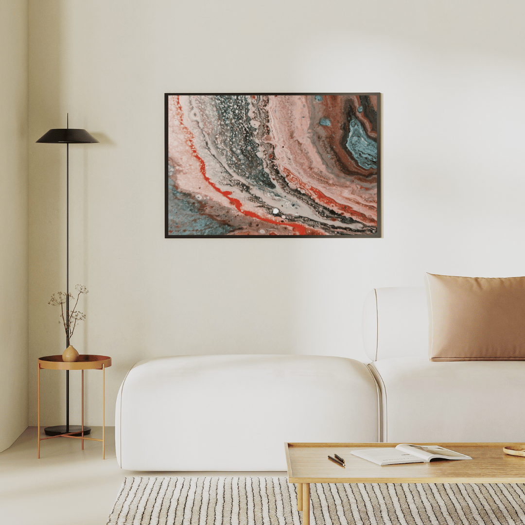 Crimson Currents Abstract Art HD Acrylic Photo Print