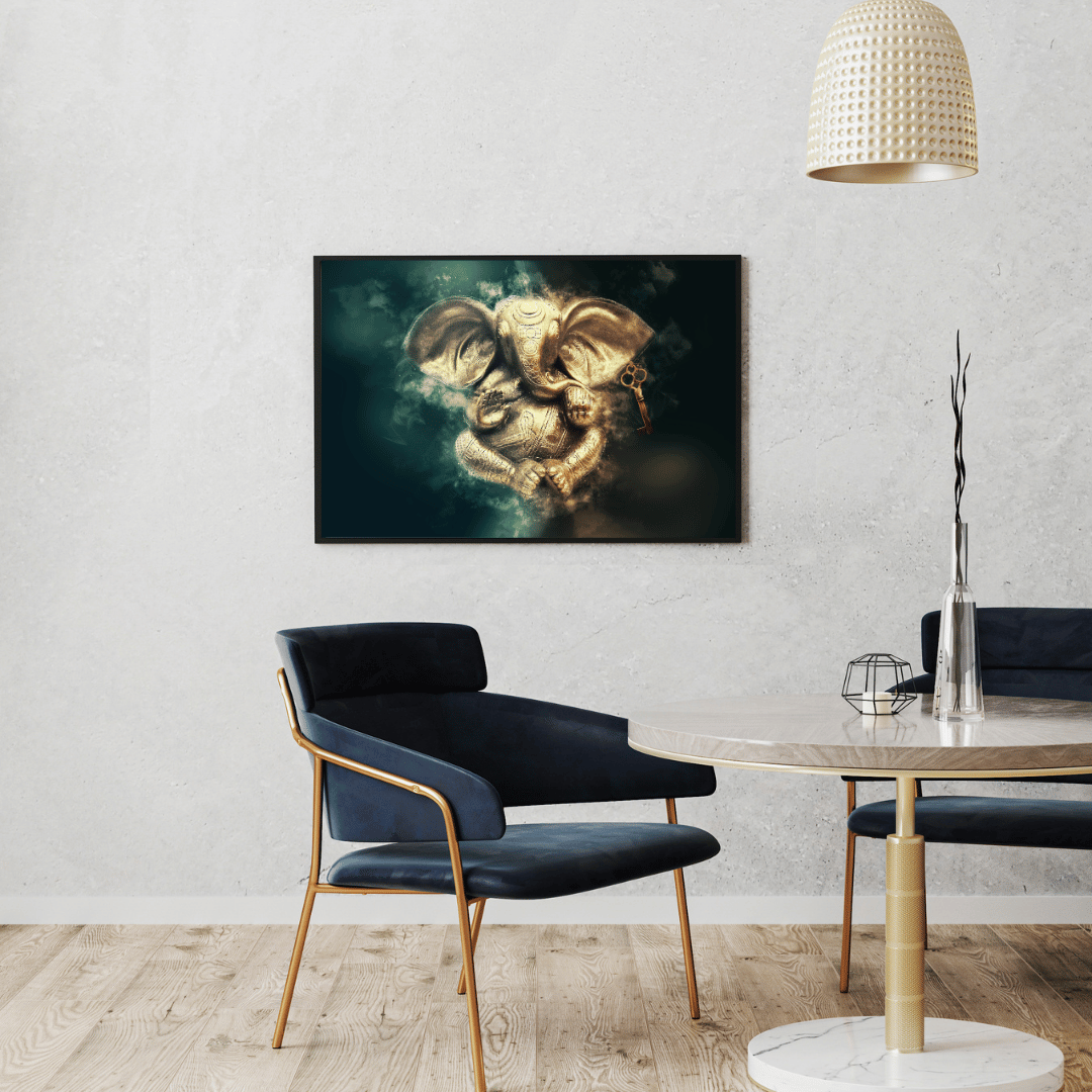 Golden Ganesha: Gatekeeper of Fortune HD Acrylic Photo Print