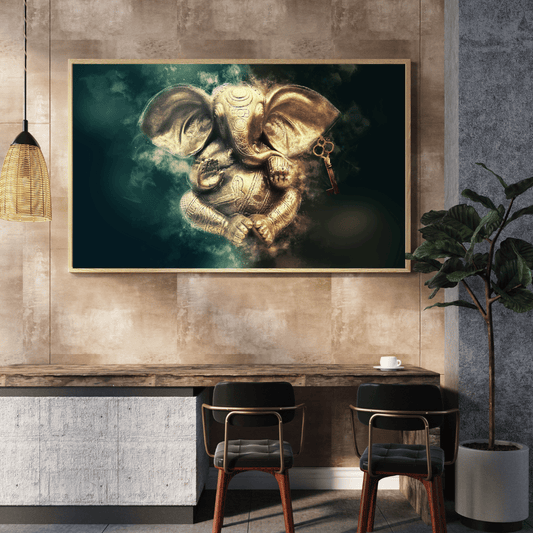 Golden Ganesha: Gatekeeper of Fortune HD Acrylic Photo Print