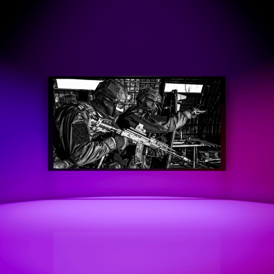 Monochrome Mission: Tactical Entry Team Acrylic Print
