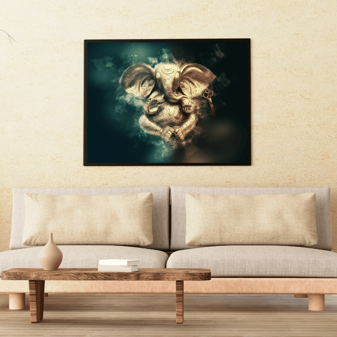 Golden Ganesha: Gatekeeper of Fortune HD Acrylic Photo Print