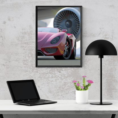 Jetset Dreams: Supercar Meets Jet Engine Acrylic Print