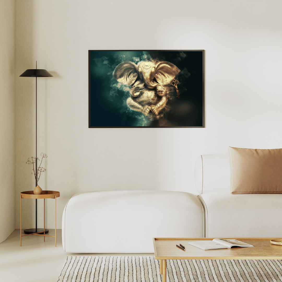 Golden Ganesha: Gatekeeper of Fortune HD Acrylic Photo Print