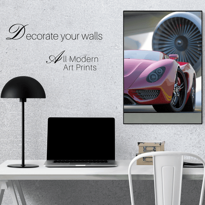 Jetset Dreams: Supercar Meets Jet Engine Acrylic Print