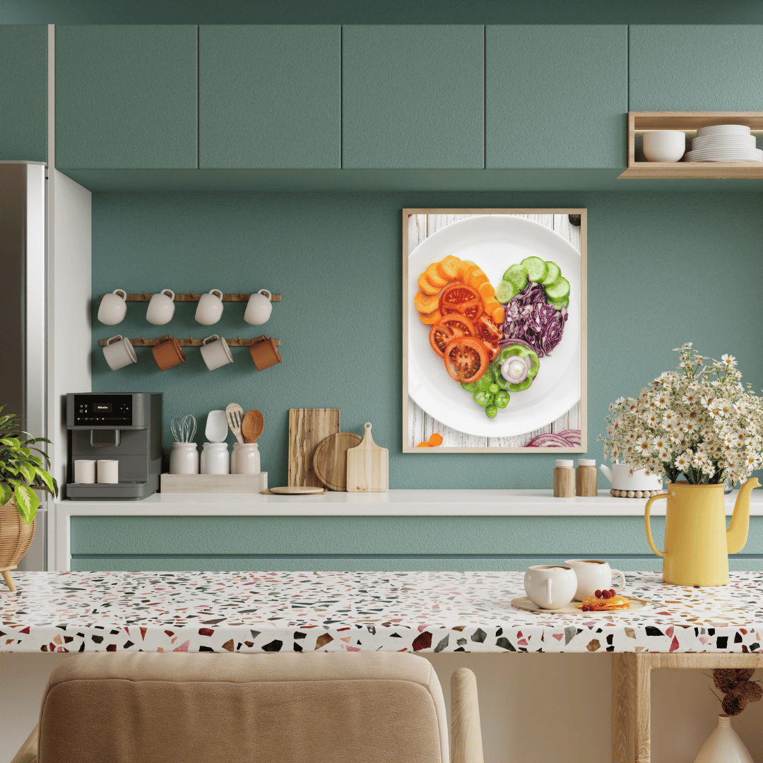 Veggie Love: A Heartful Plate of Freshness Acrylic Print
