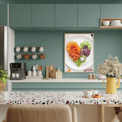 Veggie Love: A Heartful Plate of Freshness Acrylic Print
