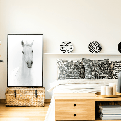 The White Majesty: Graceful Horse Portrait HD Acrylic Photo Print