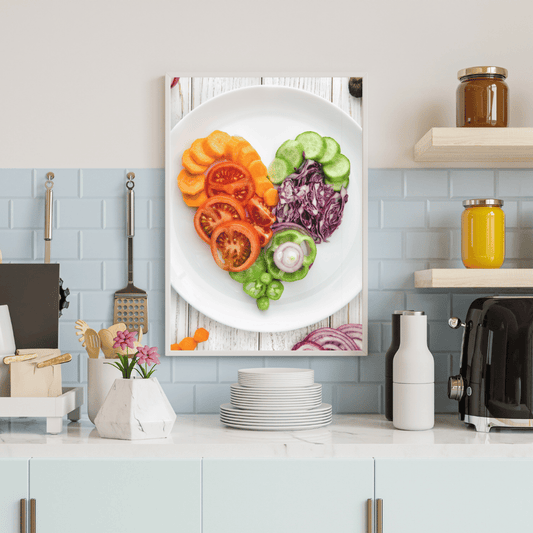 Veggie Love: A Heartful Plate of Freshness Acrylic Print