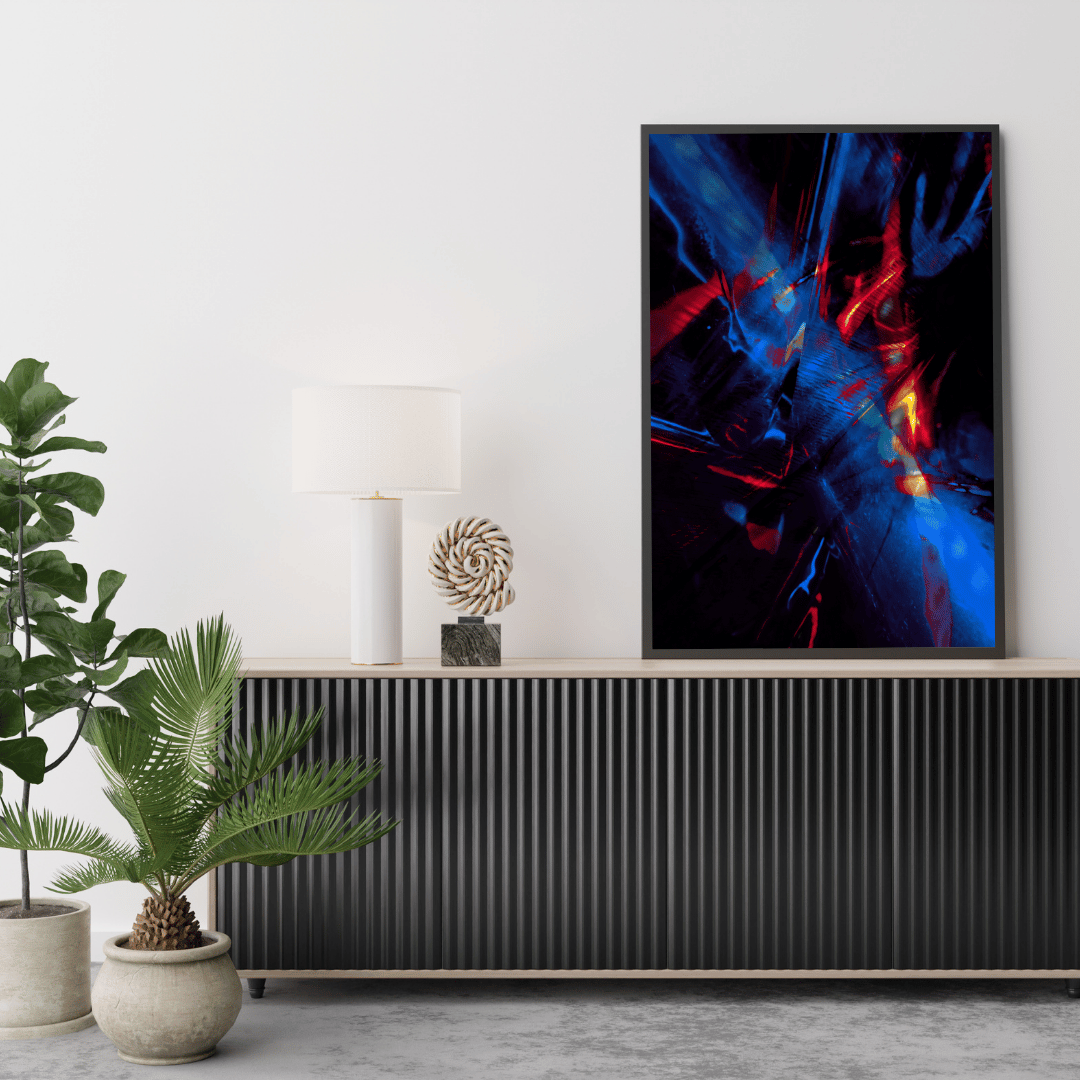 Neon Collision Abstract Art HD Acrylic Photo Print