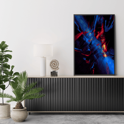 Neon Collision Abstract Art HD Acrylic Photo Print