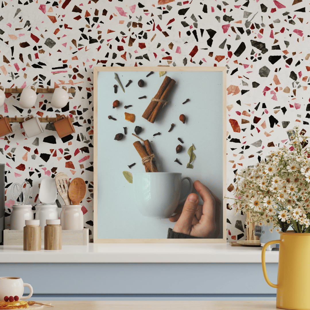 Spice Whispers: Cozy Cinnamon Brew Art Print