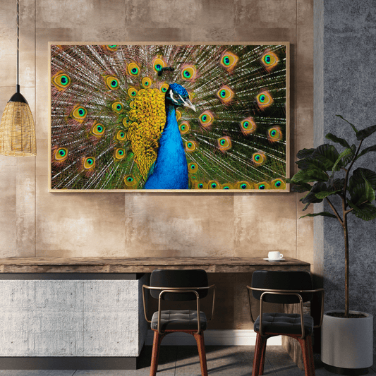 Radiant Royalty: Peacock in Full Glory HD Acrylic Photo Print
