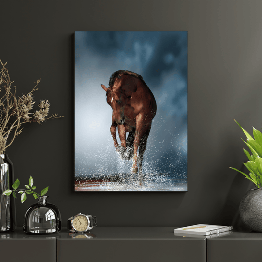 Storm Stride: Majestic Brown Horse HD Acrylic Photo Print