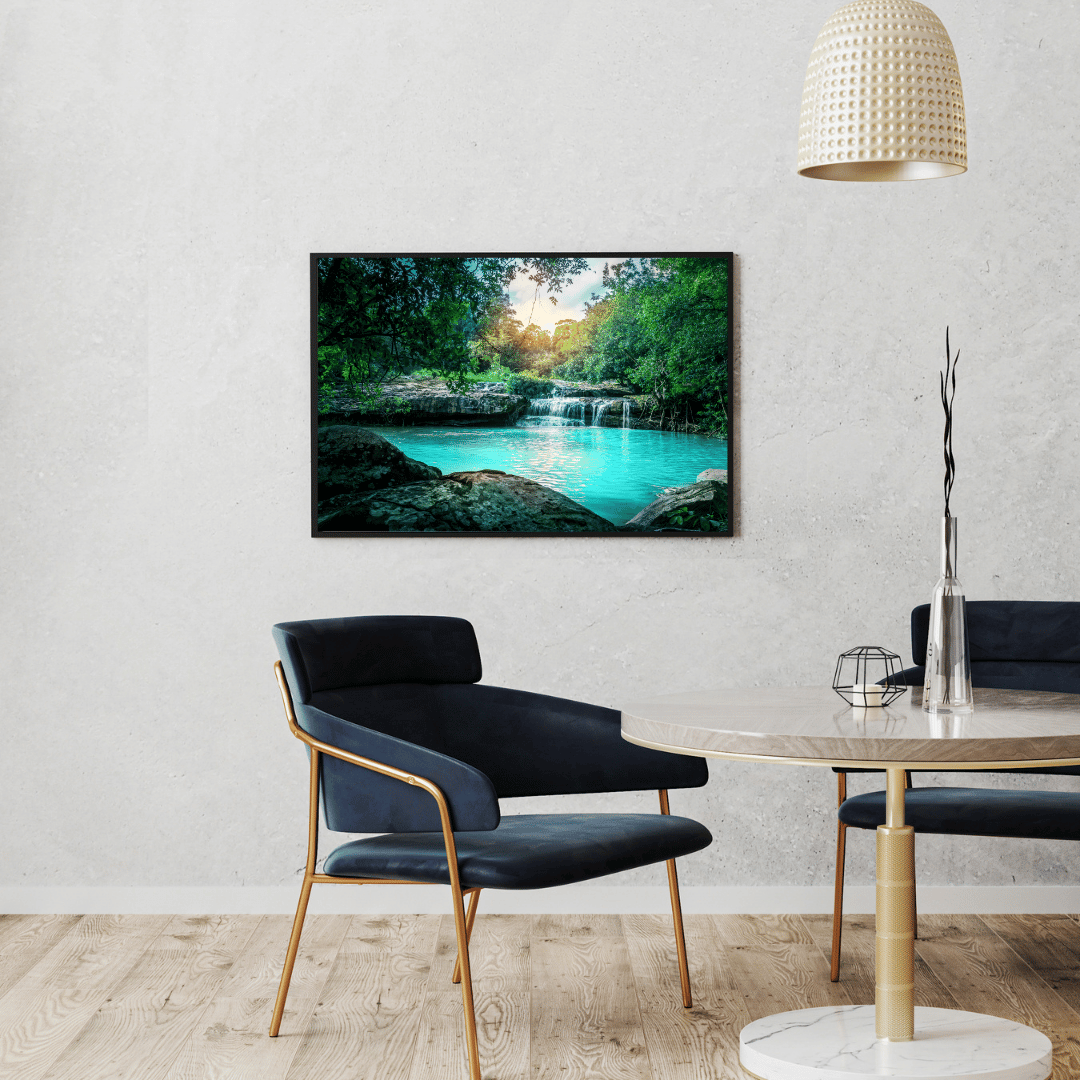Turquoise Tranquility: Hidden Forest Lagoon Acrylic Print
