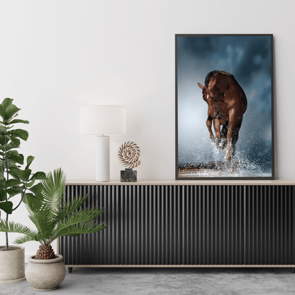 Storm Stride: Majestic Brown Horse HD Acrylic Photo Print