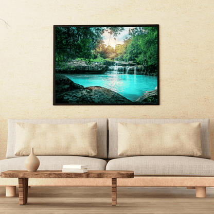 Turquoise Tranquility: Hidden Forest Lagoon Acrylic Print