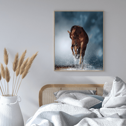 Storm Stride: Majestic Brown Horse HD Acrylic Photo Print