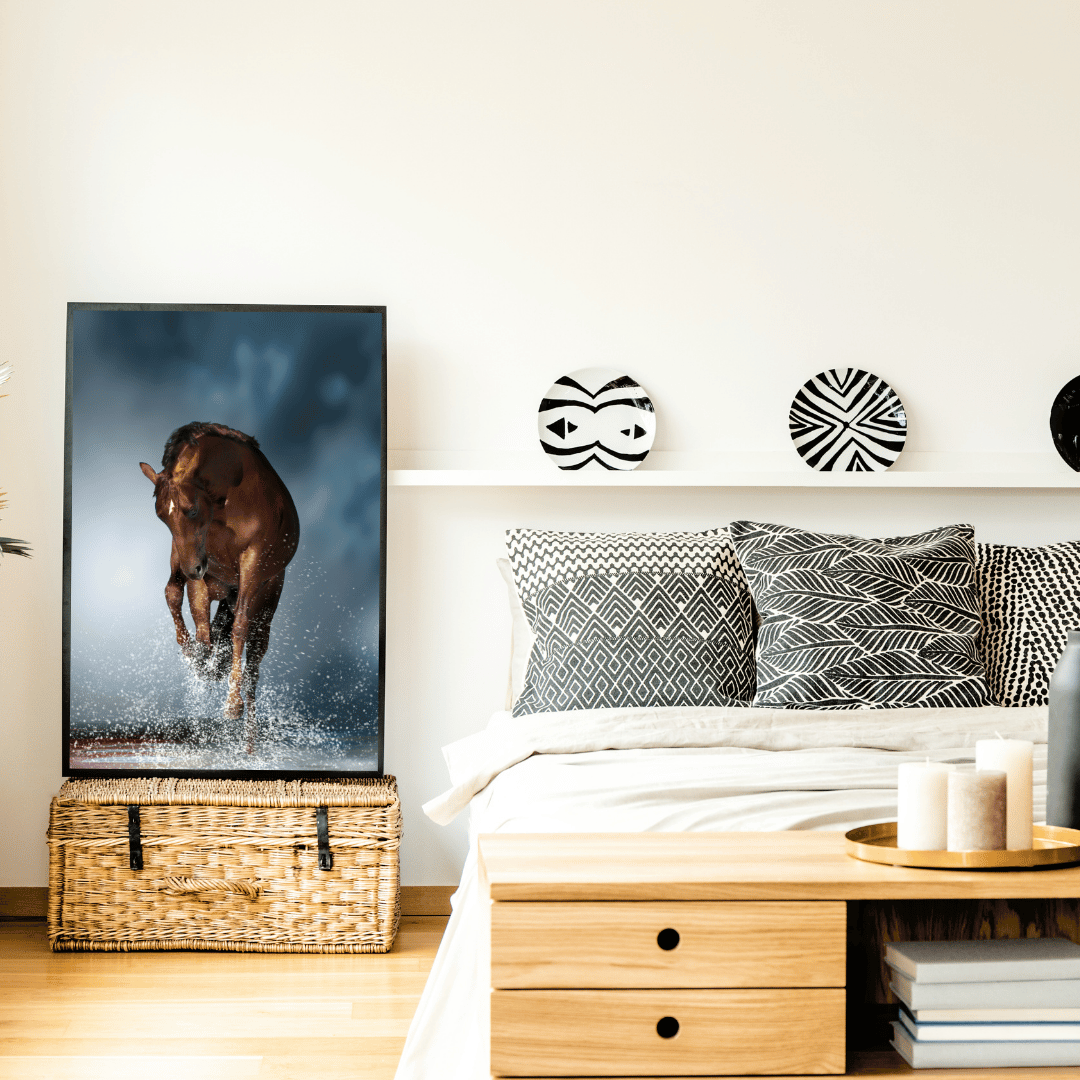 Storm Stride: Majestic Brown Horse HD Acrylic Photo Print