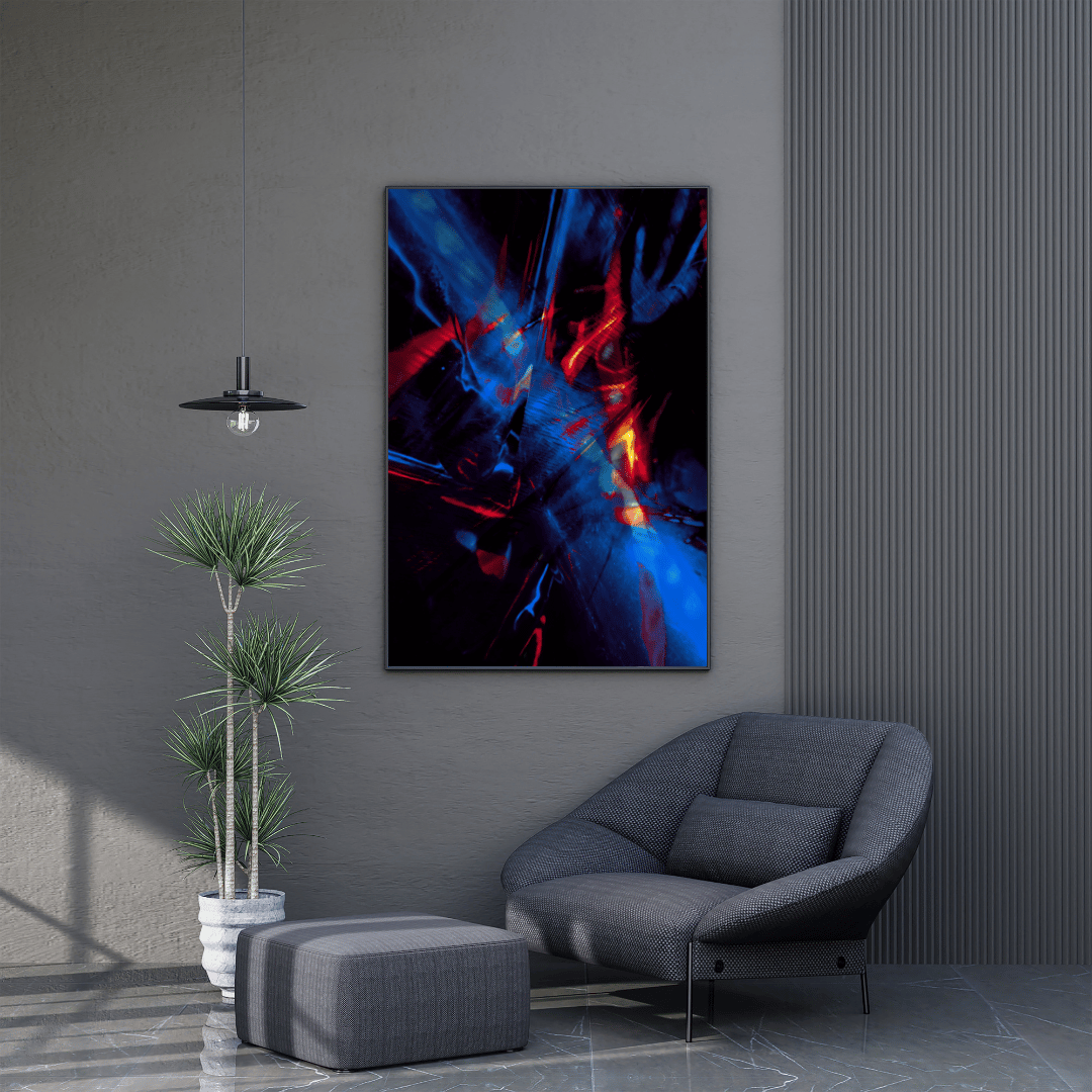 Neon Collision Abstract Art HD Acrylic Photo Print