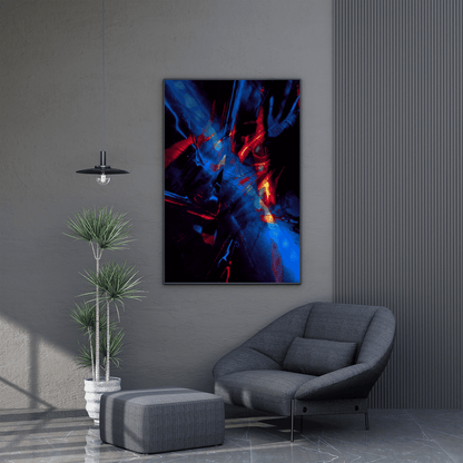 Neon Collision Abstract Art HD Acrylic Photo Print