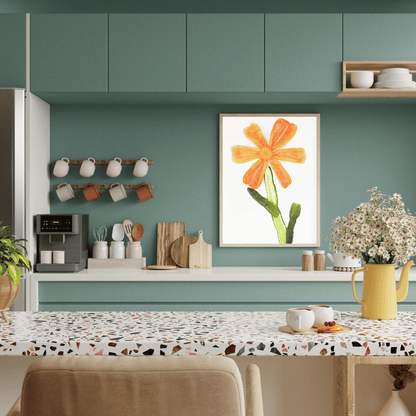 Veggie Bloom: Bell Pepper & Cucumber Flower Art Print