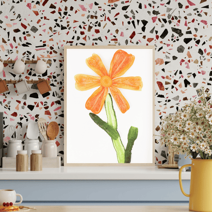 Veggie Bloom: Bell Pepper & Cucumber Flower Art Print