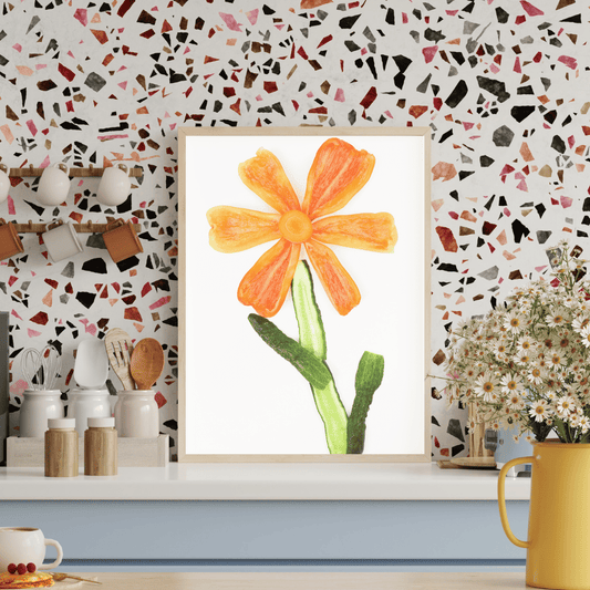 Veggie Bloom: Bell Pepper & Cucumber Flower Art Print
