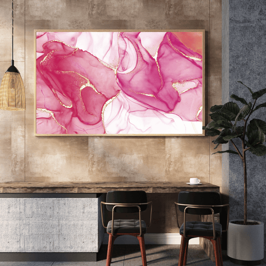 Rosé Veins Abstract Art HD Acrylic Photo Print
