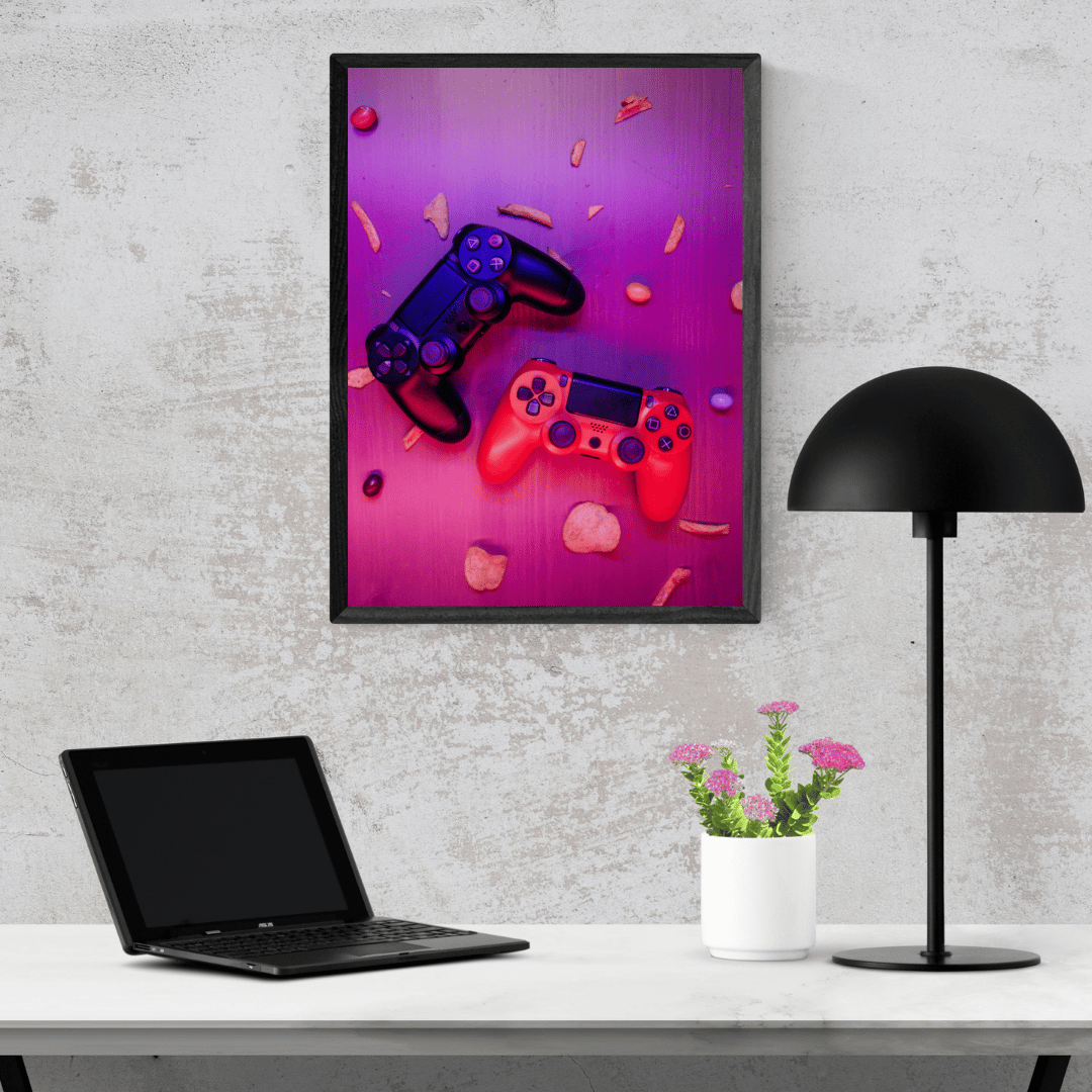 Snack Break Showdown: Dual Gaming Vibes Acrylic Print