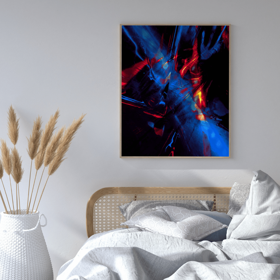 Neon Collision Abstract Art HD Acrylic Photo Print